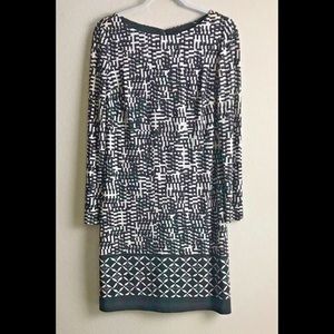 JONES & CO JONES OF NY SHIFT DRESS  BLACK & WHITE GEOMETRIC PRINT -SIZE 6 NWOT